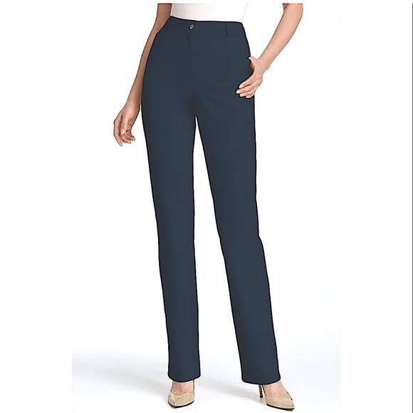St John Marie Straight Leg Pant Navy High Rise trousers - Picture 2 of 11